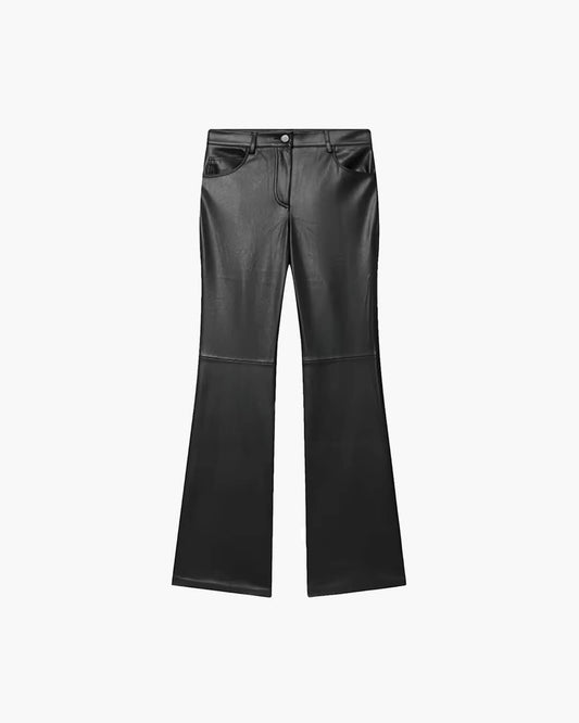 Pantalones acampanados de piel sintética Michelle