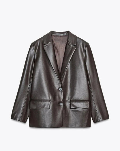 Blazer de cuero vegano