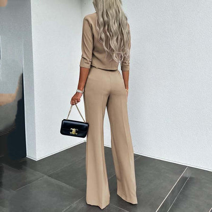 Conjunto de top y pantalones anchos