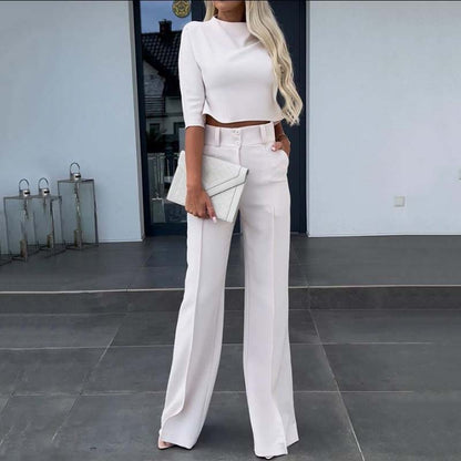 Conjunto de top y pantalones anchos