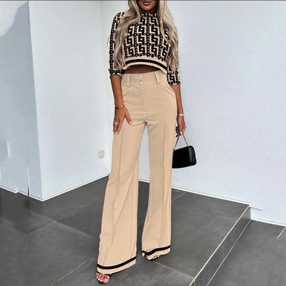 Conjunto de top y pantalones anchos