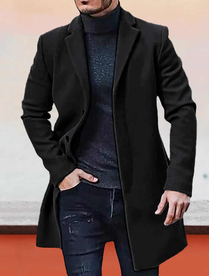 Chaqueta para hombre de color liso, con hebilla.