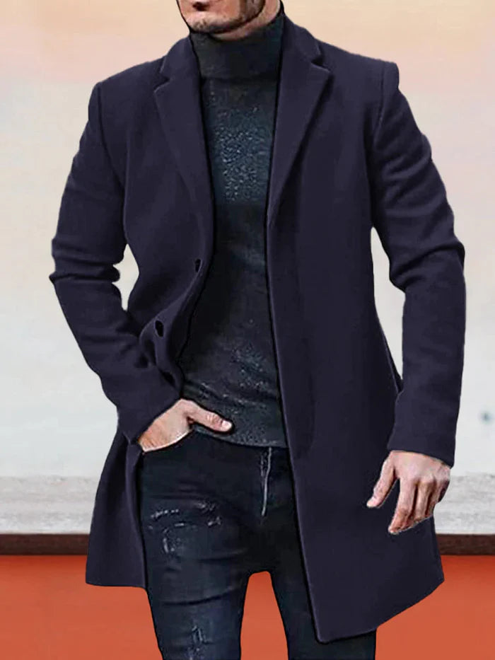Chaqueta para hombre de color liso, con hebilla.