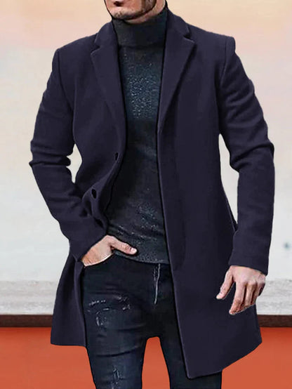 Chaqueta para hombre de color liso, con hebilla.