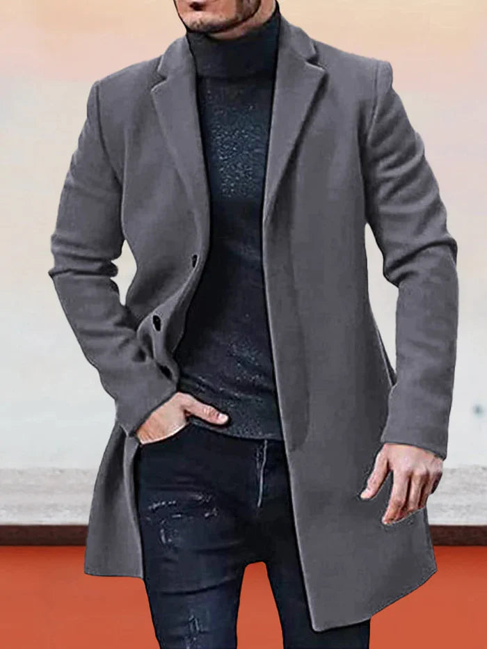 Chaqueta para hombre de color liso, con hebilla.