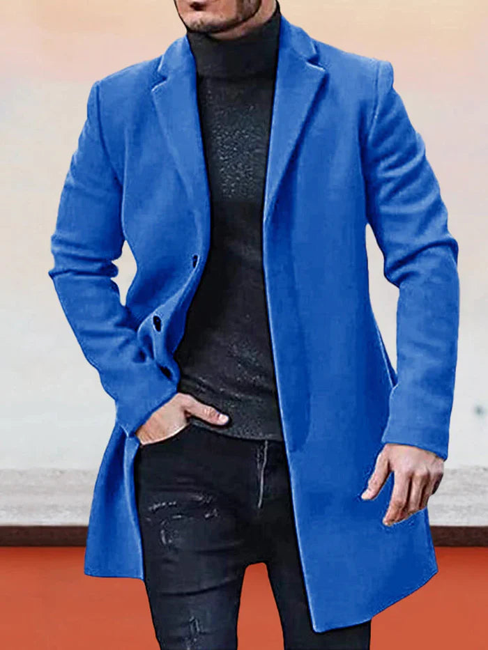 Chaqueta para hombre de color liso, con hebilla.