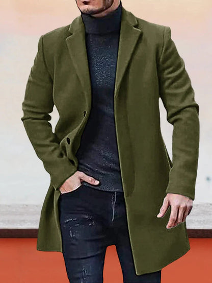 Chaqueta para hombre de color liso, con hebilla.