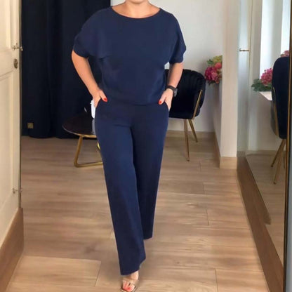 Conjunto de 3 piezas, rebeca larga, top y pantalón.