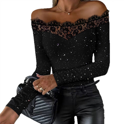 Blusa sin hombros y manga larga