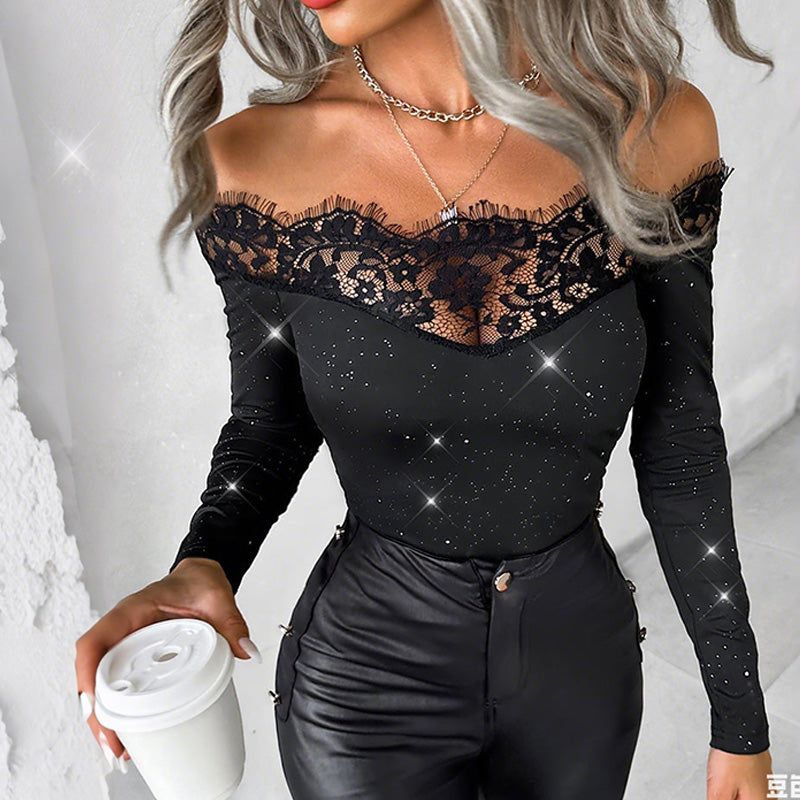 Blusa sin hombros y manga larga