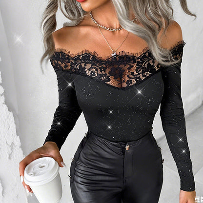 Blusa sin hombros y manga larga