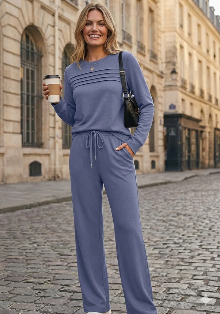 Conjunto de cuello redondo y pantalón
