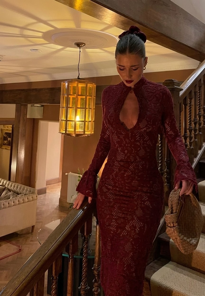 Vestido midi de Encaje