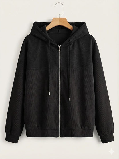 CHAQUETA DE PANA CON CAPUCHA Y CREMALLERA