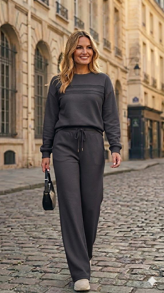 Conjunto de cuello redondo y pantalón