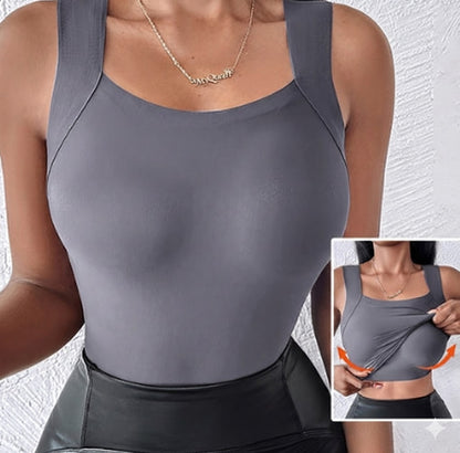 Camiseta térmica de tirantes para mujer con sujetador integrado