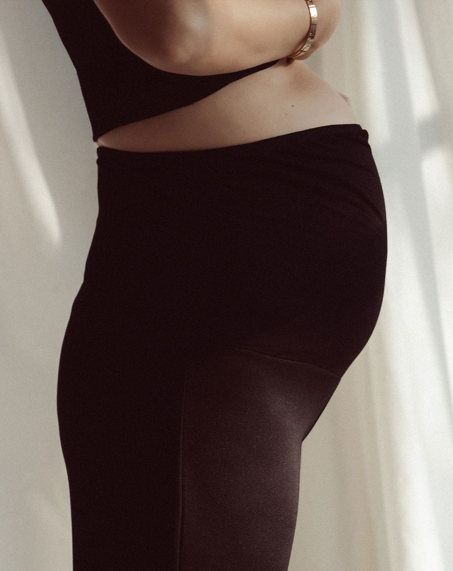 WIDE LEG PANTS MATERNITY PETITE ZWART